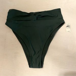 Aerie Twist High Cut Cheeky Bikini Bottom in Sycamore Size Large New with tag